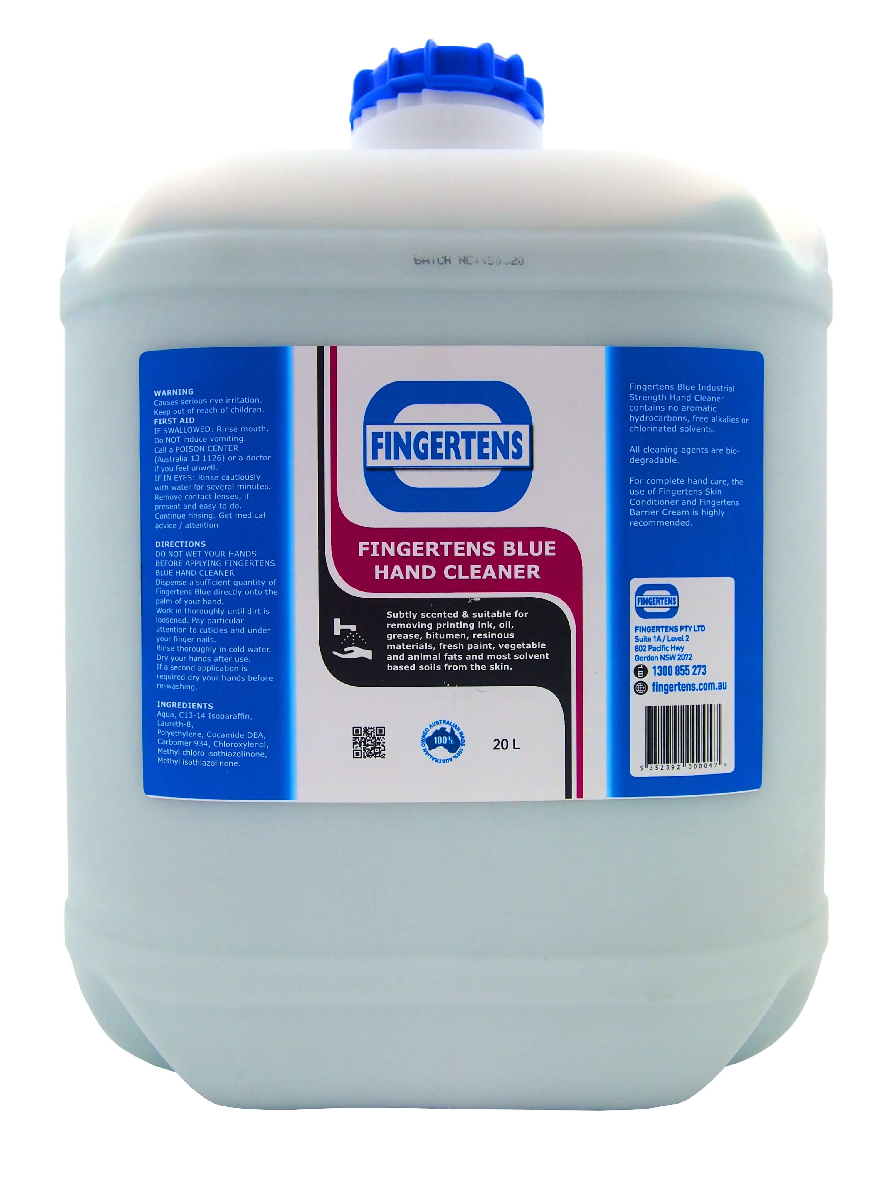 Fingertens Blue Heavy Duty Hand Cleaner | 20 Litre Drum