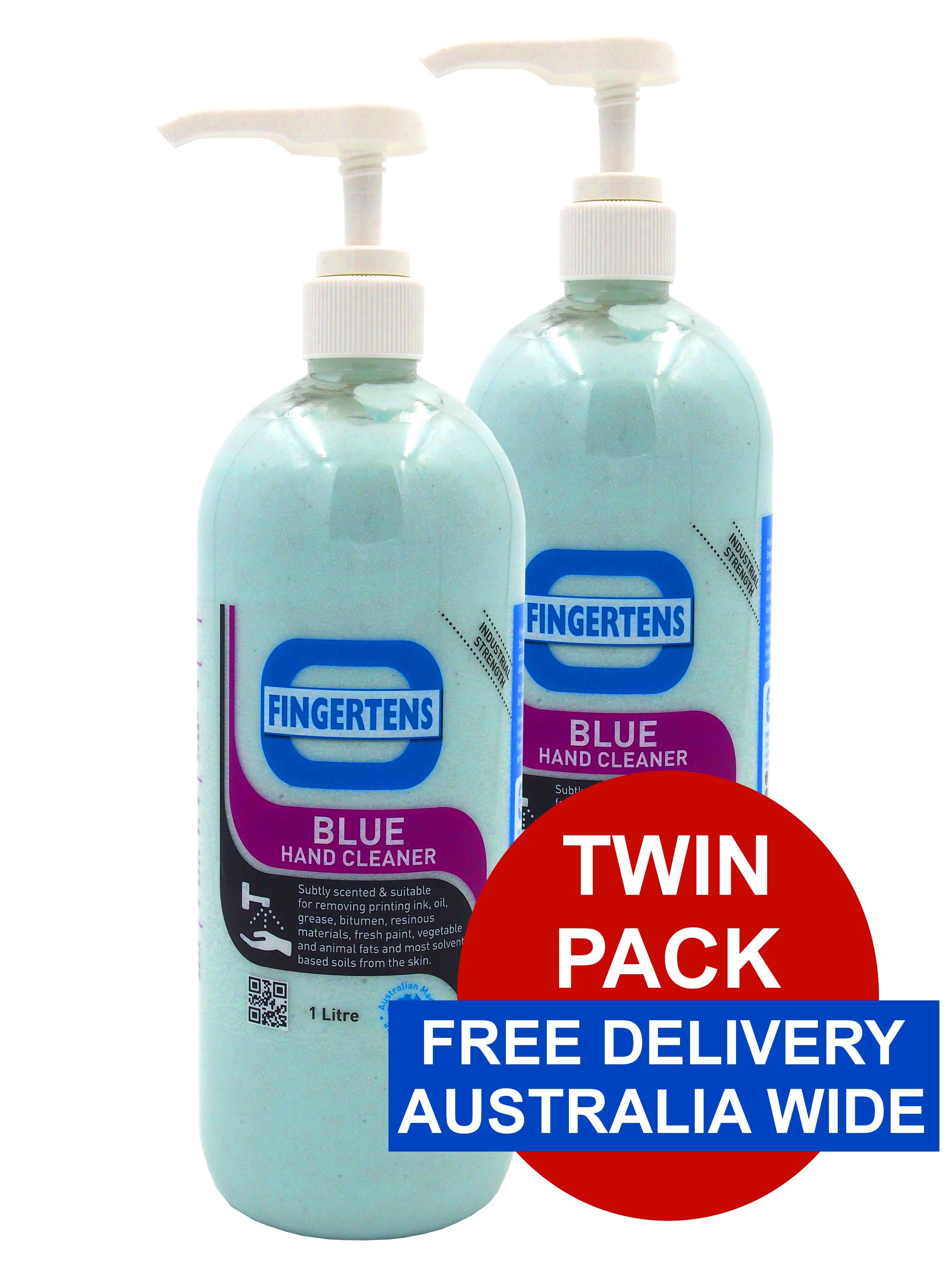 Fingertens Blue Heavy Duty Hand Cleaner 1 Litre with pump | Twin Pack