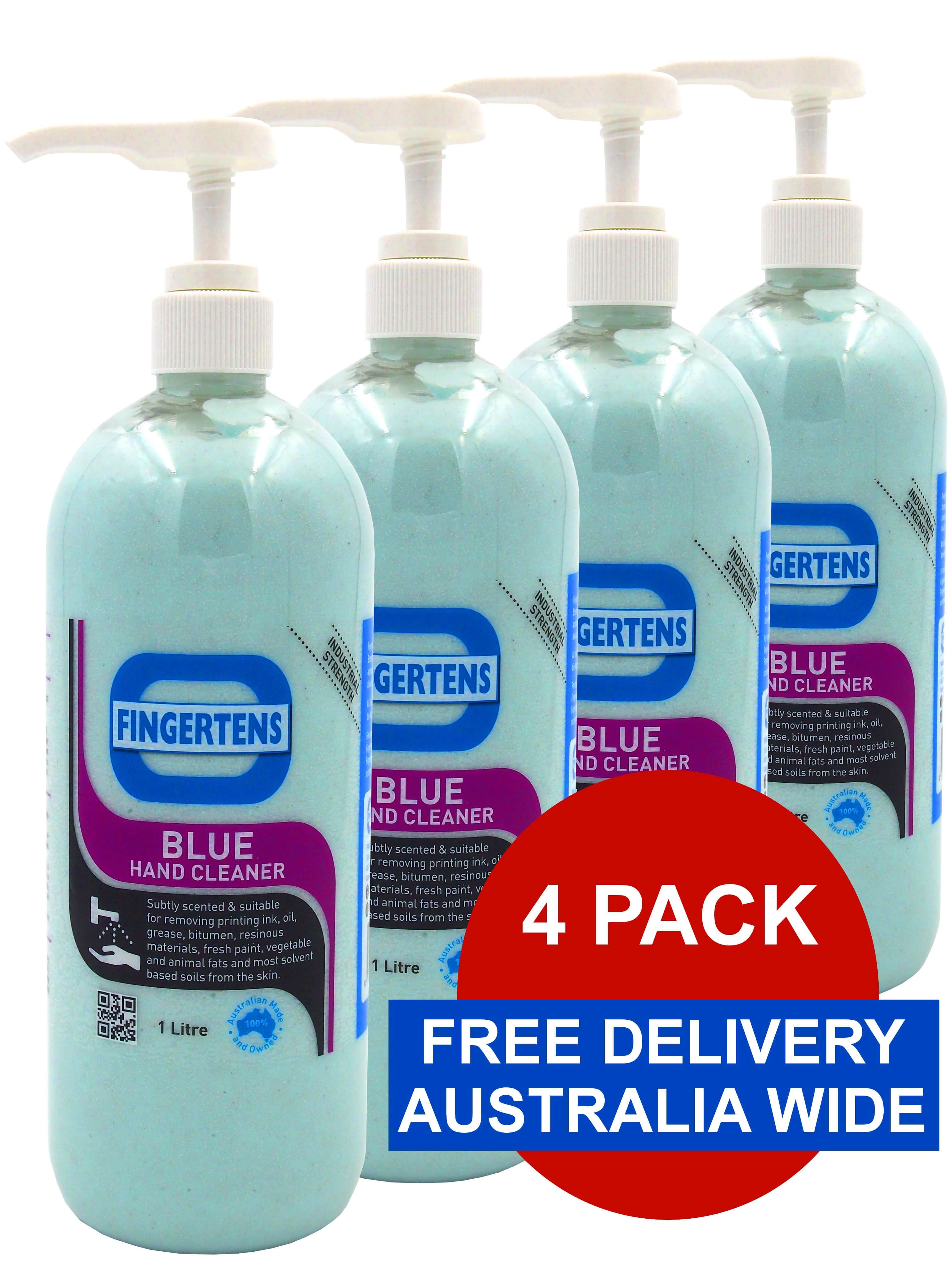 Fingertens Blue Heavy Duty Hand Cleaner 1 Litre with pump | 4 Pack